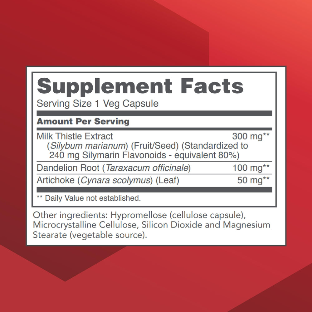 Close-up of milk thistle ingredients indicating liver support