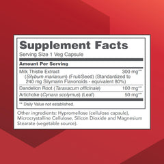 Close-up of milk thistle ingredients indicating liver support