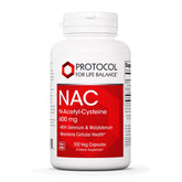 Protocol NAC bottle label highlighting selenium and molybdenum