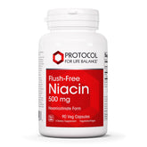 Protocol Niacin 500mg hexanicotinate bottle label
