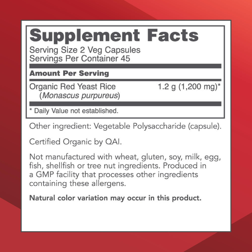 Front view of Protocol Red Yeast Rice 600 mg bottle