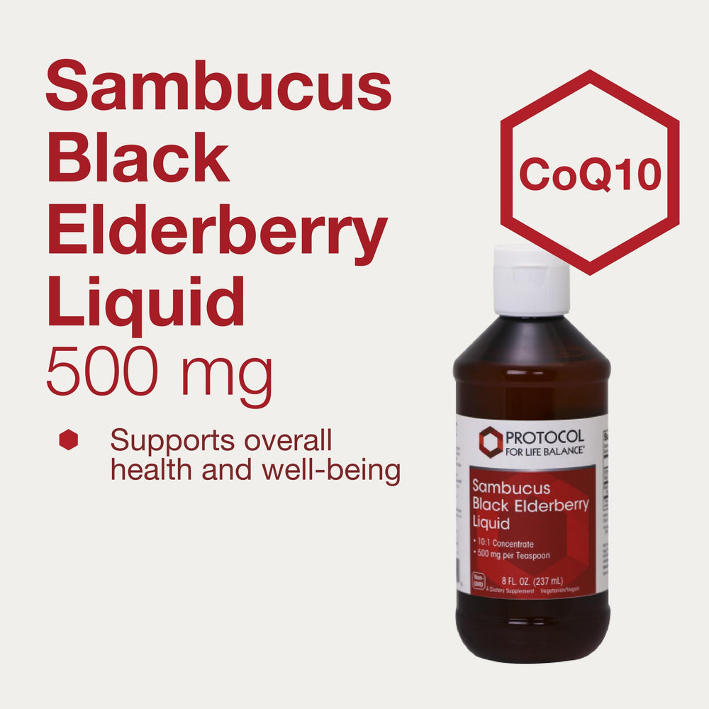 Ingredients panel of Protocol Sambucus Black Elderberry Liquid
