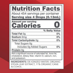 Protocol Stevia Liquid Extract bottle back label