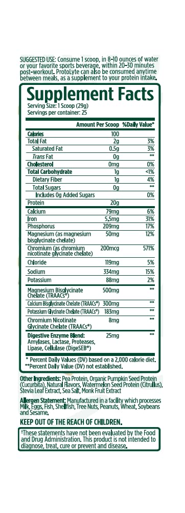 Protolyte Chocolate Peanut Butter flavor protein powder tub