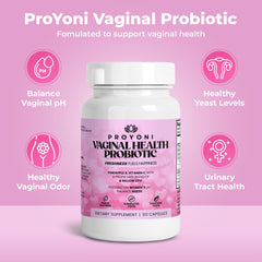 Close-up of ProYoni probiotic capsules showing 6 Billion CFU