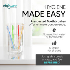 Travel-ready disposable toothbrushes in packaging