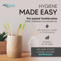Camping use of disposable bamboo toothbrushes