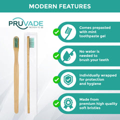 Ingredients and prepasted toothpaste on bristles