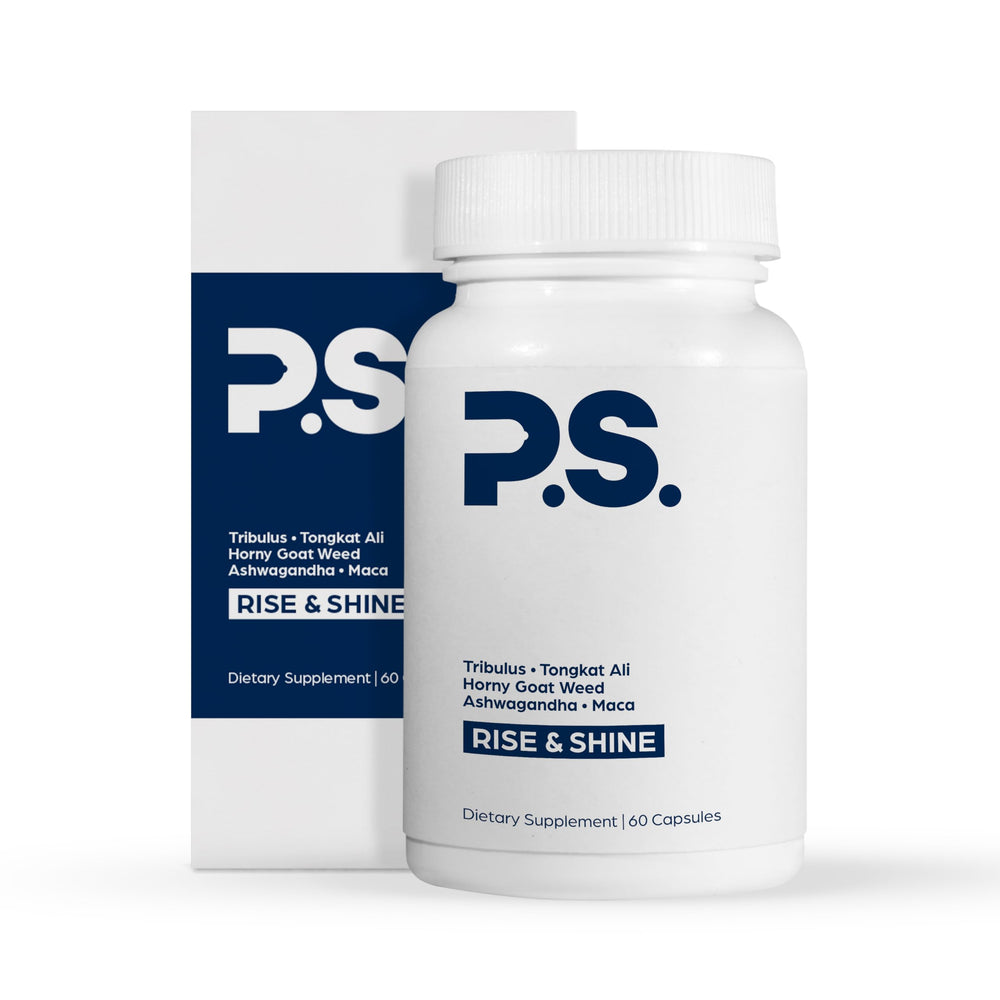 PS Natural Testosterone Booster bottle and capsules
