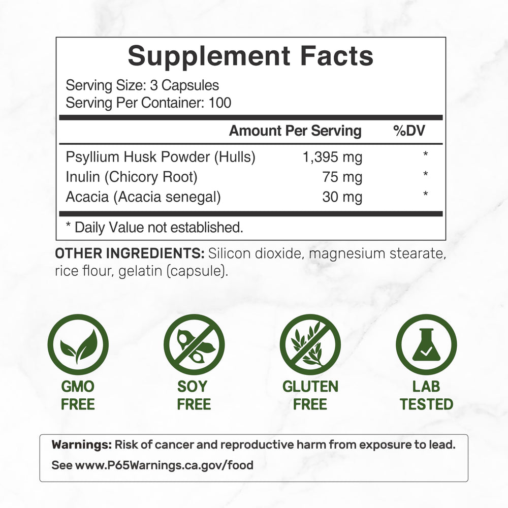 Psyllium Husk 1500mg bottle packaging front