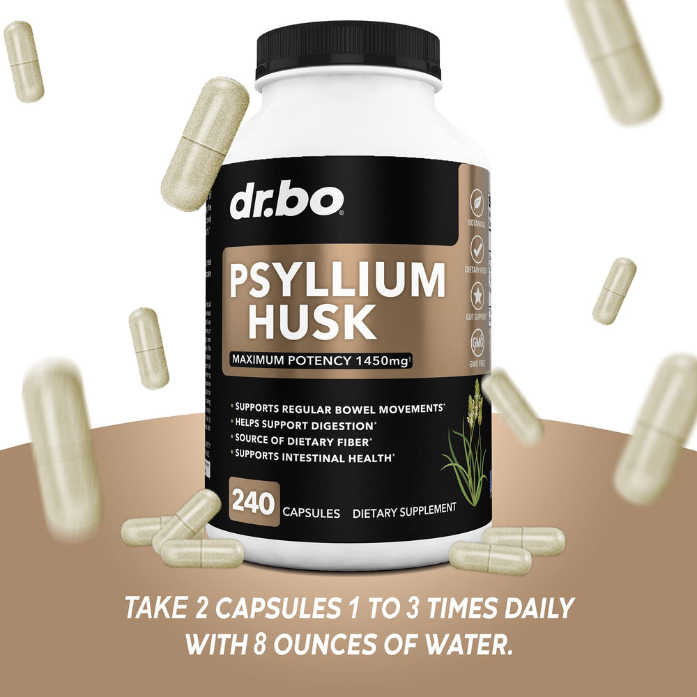 Daily use psyllium husk capsules for adults