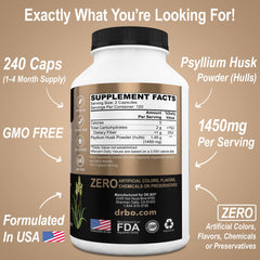 Psyllium husk capsules for constipation relief