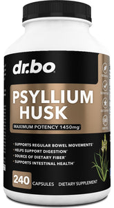 Psyllium husk capsule fiber supplement bottle