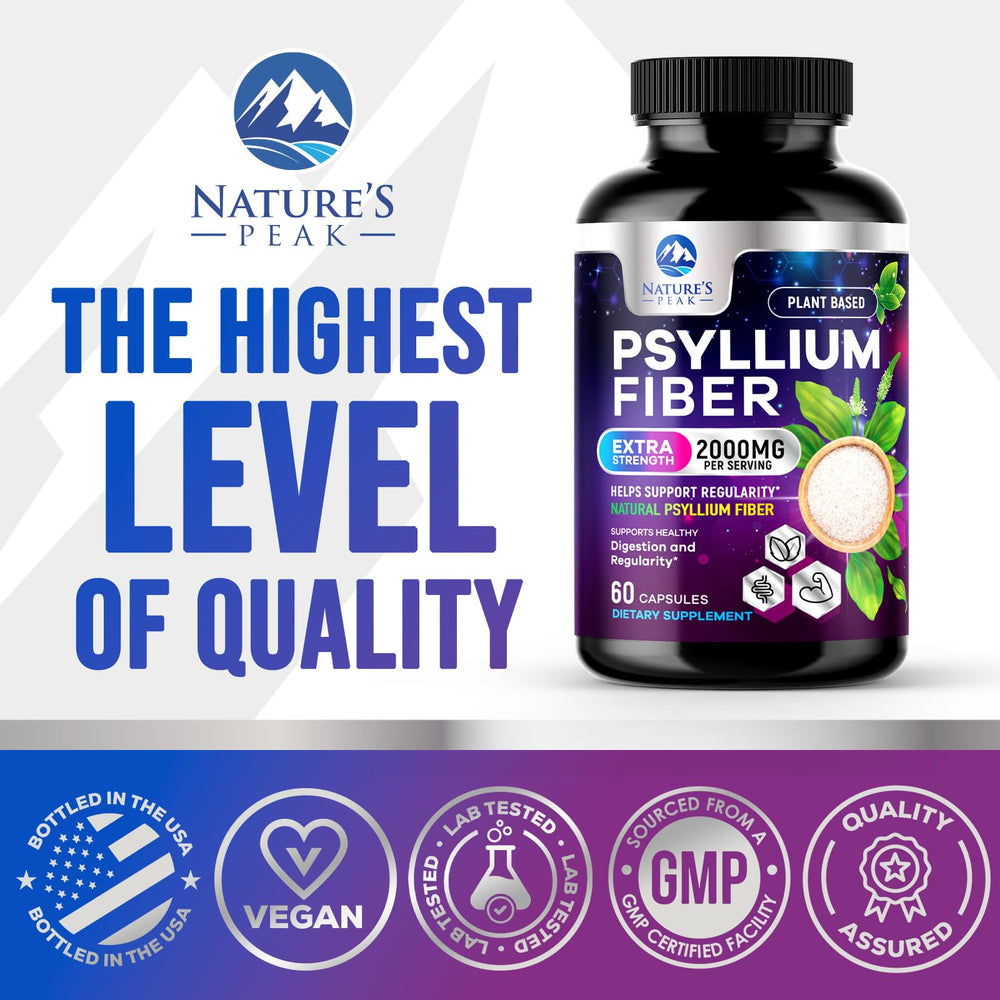 Ingredients list for psyllium husk fiber 1500mg