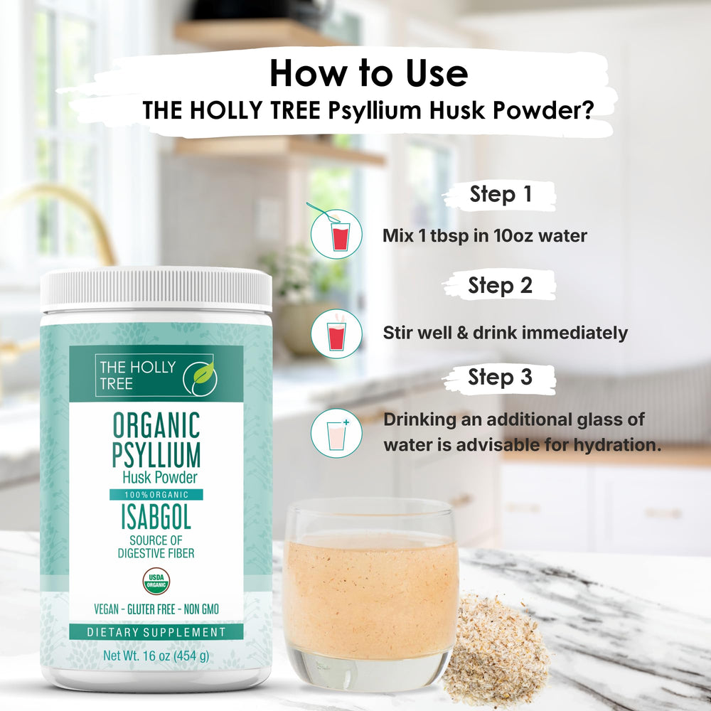 Psyllium husk powder added to smoothie