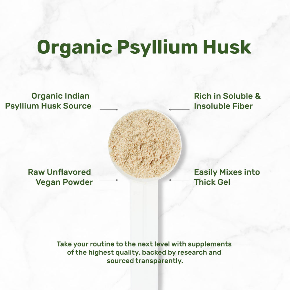 Close-up of fine psyllium husk powder texture