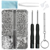 PTSLKHN eyeglass repair kit with 15 screw types for frames, hinges and nose pads