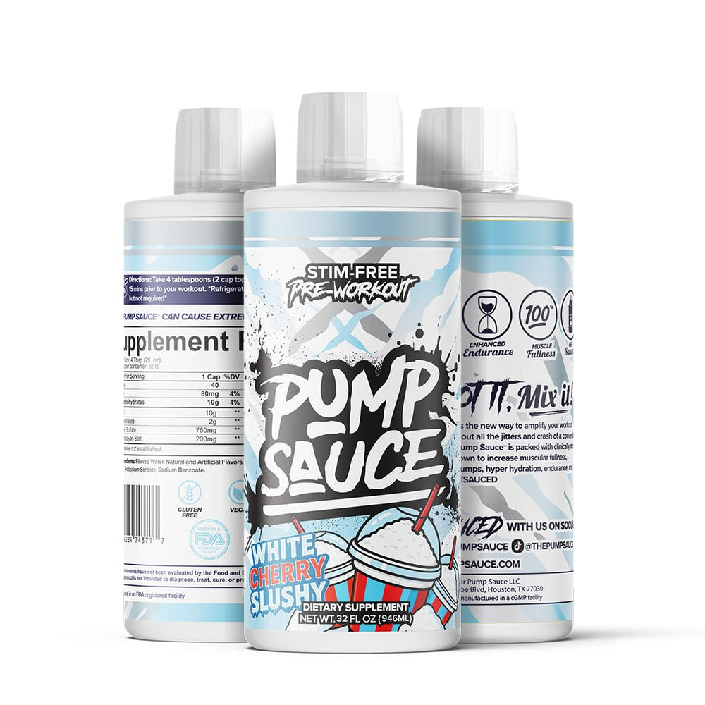 Pump Sauce 32oz bottle with label detail