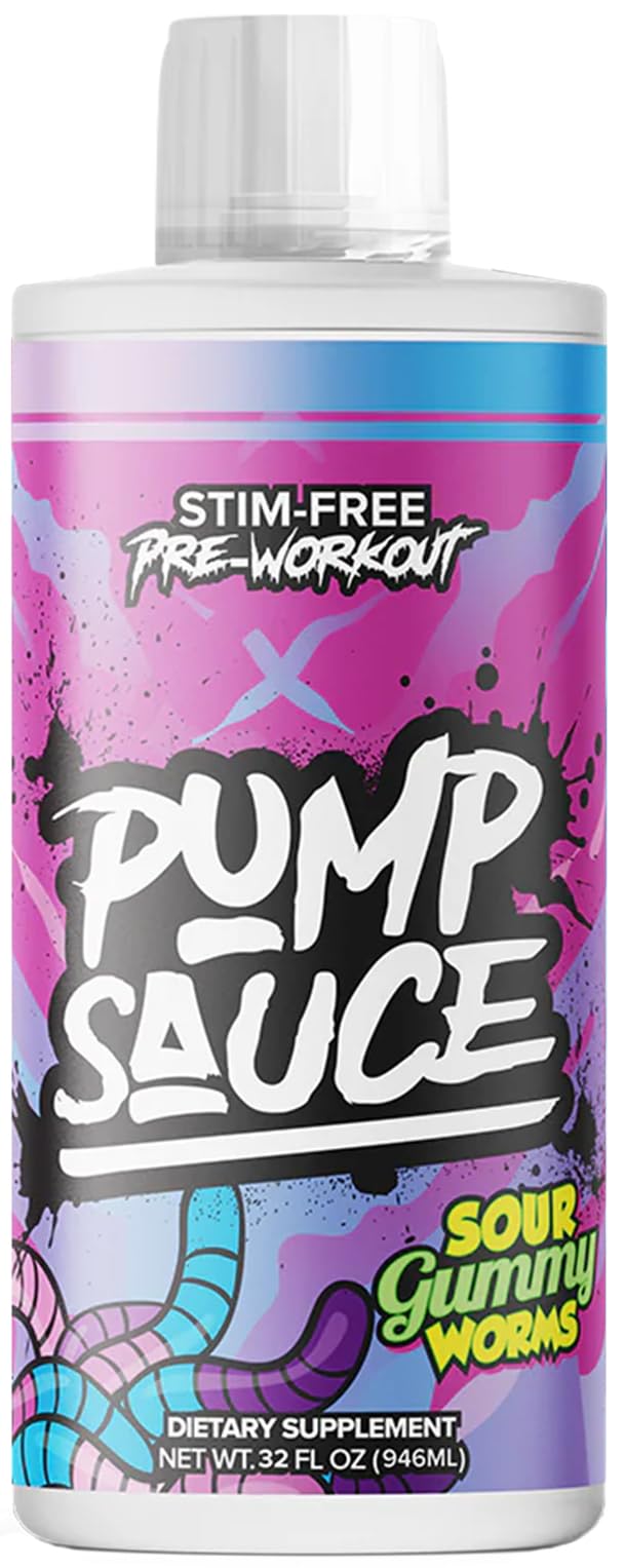 Pump Sauce bottle pours a vibrant liquid for enhanced pumps during workouts.