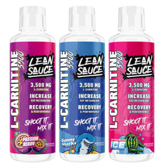 Pump Sauce Lean Sauce Liquid L-Carnitine setup on a gym bench hints at session-ready energy.