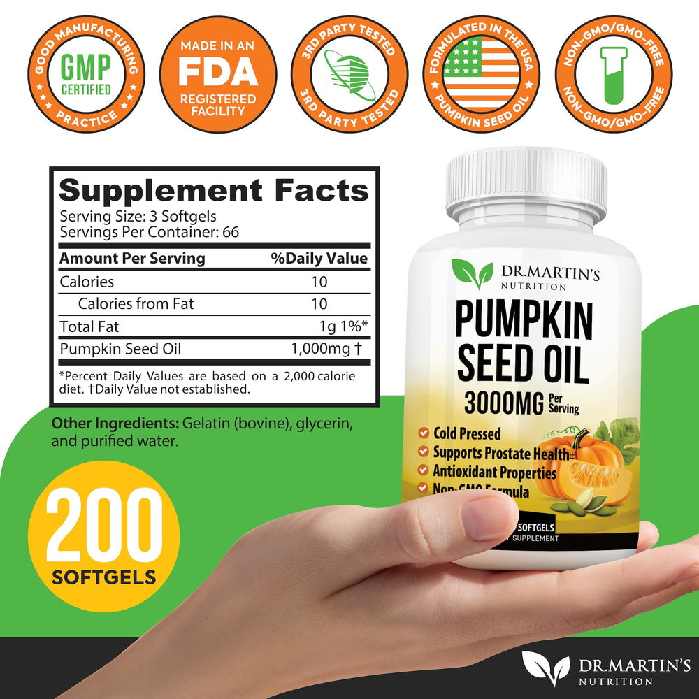 Softgel capsules of pumpkin seed oil