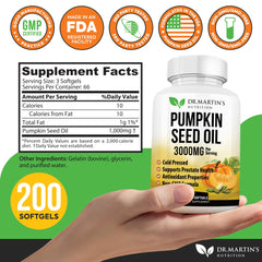 Softgel capsules of pumpkin seed oil