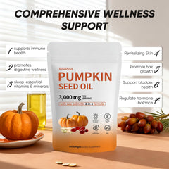 Pumpkin seed oil capsules with saw palmetto extract ingredients