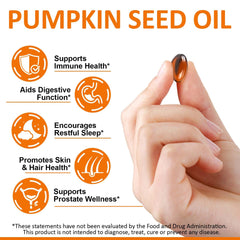 Illustration showing pumpkin seed oil supporting hair growth