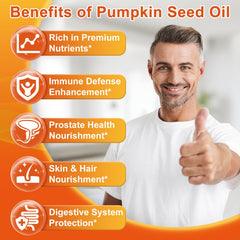 Front view of Pumpkin Seed Oil with Saw Palmetto bottle