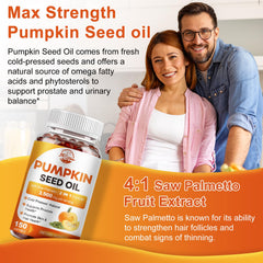 Softgel capsules of Pumpkin Seed Oil with Saw Palmetto