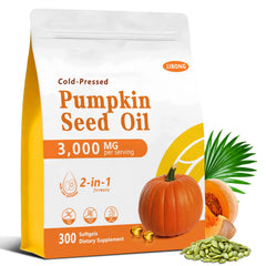 Front label of Cold-Pressed Pumpkin Seed Oil with Saw Palmetto capsules