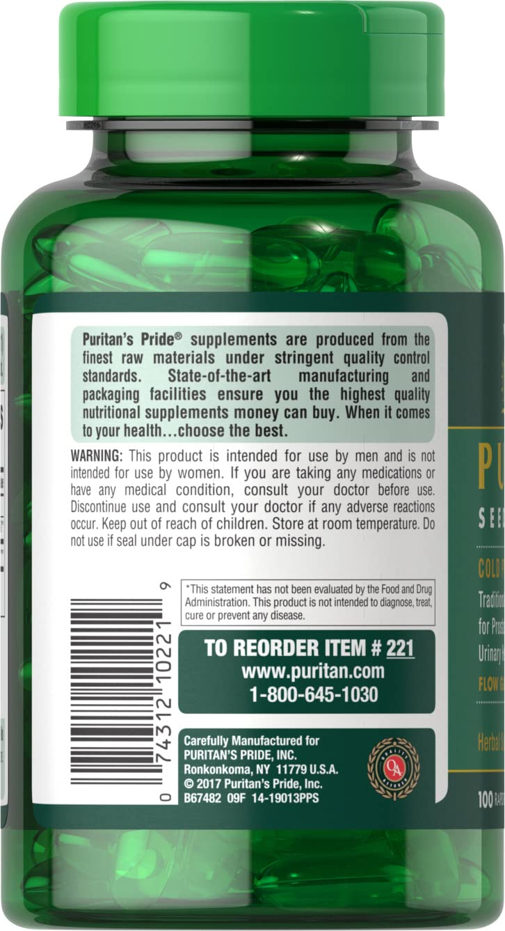 Gluten-free pumpkin seed oil softgels label