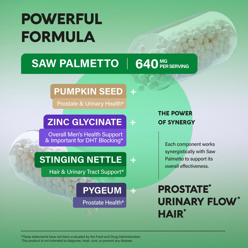 Ingredients: pumpkin seed, zinc, nettle, pygeum