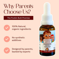 Teething relief applied to baby gums and jawline