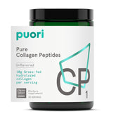 Puori Pure Collagen Peptides Powder unflavored bottle with scoop