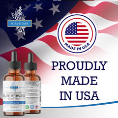 Alcohol-free vegan Blue Vervain tincture bottle label