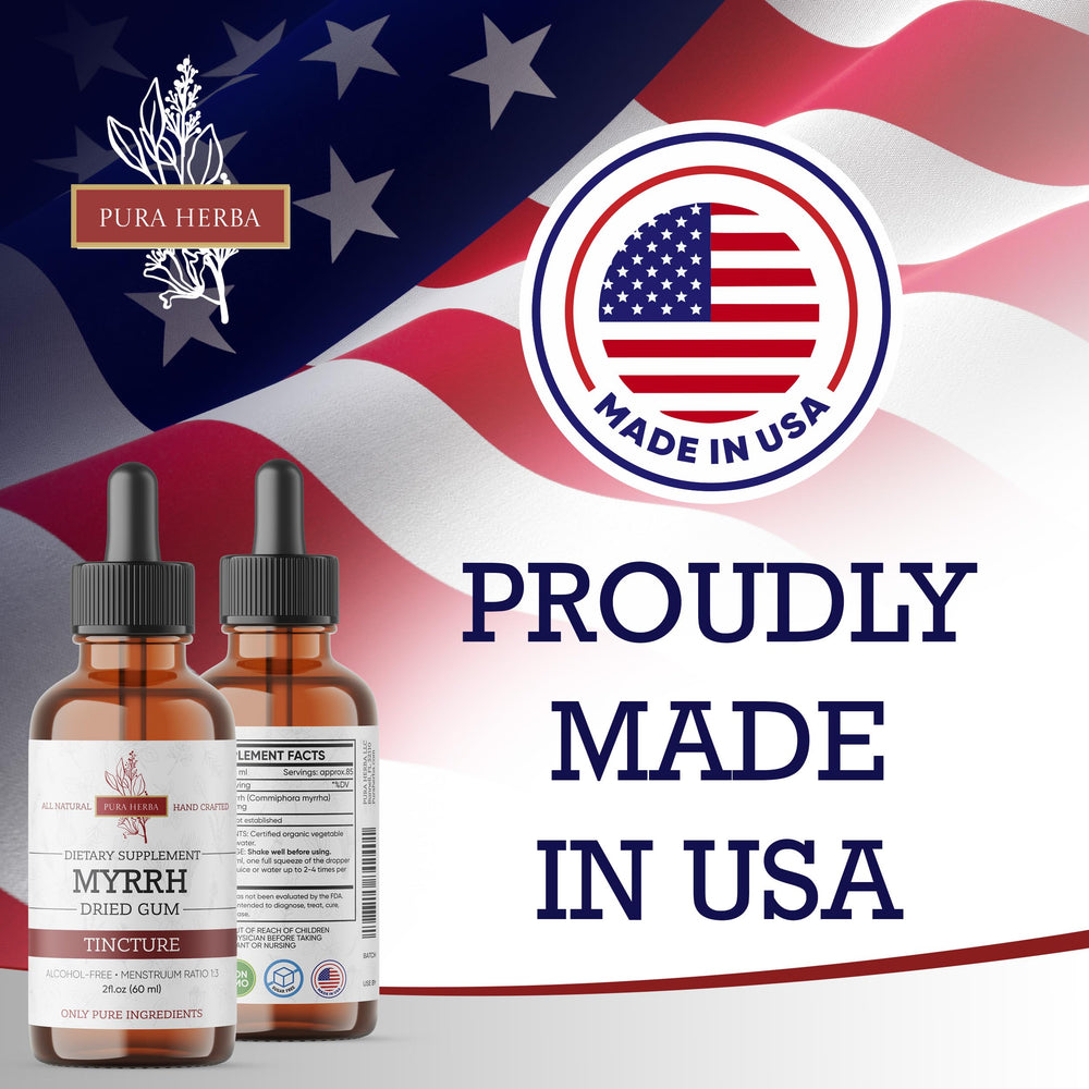 USA-made organic myrrh liquid extract close-up