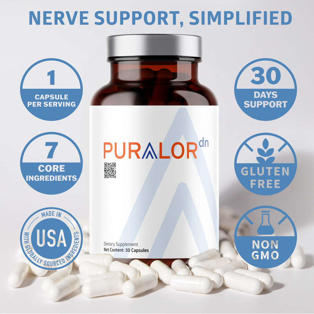 Puralor DN bottle packaging showing 30 capsules