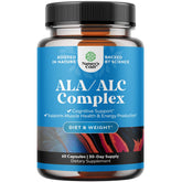 Bottle of Pure Alpha Lipoic Acid supplement with Acetyl L-Carnitine
