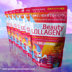 Front view of Pure Beauty Collagen 100,000mg Marine Collagen Powder Mix 100g pouch