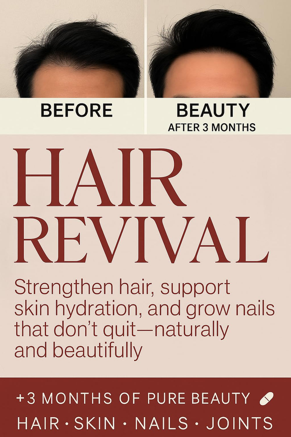 Wellness concept showing hair, skin, nails and joints