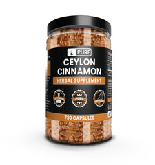 Pure Ceylon Cinnamon Capsules bottle front view
