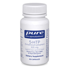 Bottle of Pure Encapsulations 5-HTP 100 mg capsules