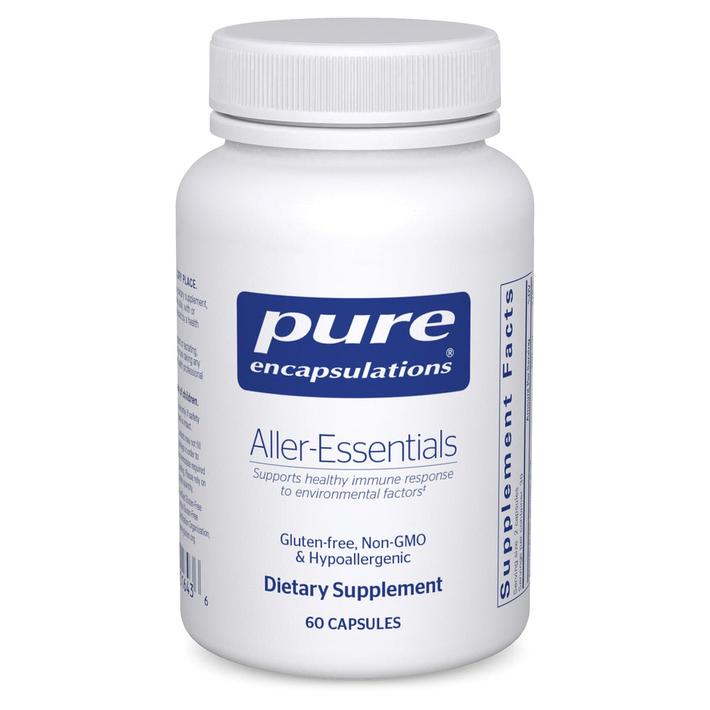 Pure Encapsulations Aller-Essentials bottle-front image highlighting hypoallergenic immune support potential.