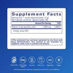 Ascorbic Acid Powder dissolving in water for easy mixing with Pure Encapsulations.