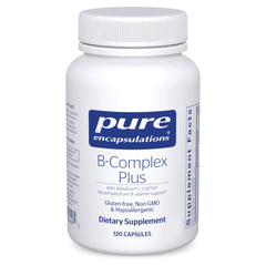 Pure Encapsulations B-Complex Plus bottle with label on white background