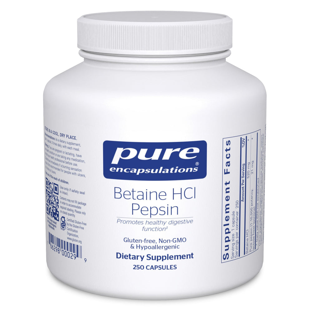 Pure Encapsulations Betaine HCl Pepsin bottle front