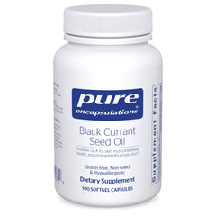 Pure Encapsulations black currant seed oil softgel bottle offering potential joint comfort support.
