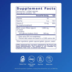 Pure Encapsulations Black Currant Seed Oil softgels closeup highlighting potential immune support.