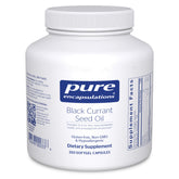 Pure Encapsulations Black Currant Seed Oil softgel bottle front label with hypoallergenic formula.